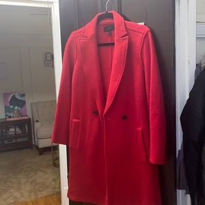 Red pea coat
